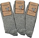 3 Paar Schafwollsocken - Socken aus 100% Schafwolle - naturwarme Wintersocken für Damen und Herren Größe 43/46