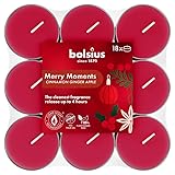 Bolsius - Merry Moments - Duft Theelichter - 18 Stück - Brenndauer von 4 Stunden - Natürliche Extrakte – Enthält Veganes Wachs – Ohne Palmöl