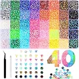 Zefy 40 Farben 3mm Jelly Strasssteine, 32000 Stück Glitzersteine Bedazzler Kit, Flatback Rhinestones für Basteln Nägel Textilien Diamond Painting