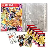 Bundle mit Blue Ocean Lego Ninjago Serie 8 Trading Cards - 1 Leere Sammelmappe + 5 Booster + 2 Limitierte Star Wars Karten + Exklusive Collect-it Hüllen