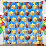 Bexlora Party-Hintergrund, Party-Zubehör, 2 Stück, 9,5 x 1,8 m, Folien-Fransenvorhänge, Luftschlangen für Videospiele, Geburtstag, Bros, Party-Dekorationen, Zubehör