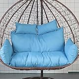 Waschbares dickes Eierstuhl-Kissen – Outdoor-Hängematte für 2 Personen, strapazierfähiges Rattan-Ersatzkissen, bequemes Design für Schaukelstuhl, perfekt für Terrasse und Garten