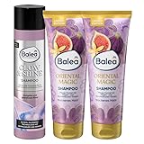 Balea 3er-Set Haarpflege: PROFESSIONAL Shampoo GLOW & SHINE Glanzshampoo mit Anti-Frizz-Effekt, 250 ml + Shampoo ORIENTAL MAGIC sanfte Reinigung, Geschmeidigkeit, natürlicher Glanz, 2 x 250 ml (750ml)