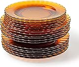 Duralex® Kollektion Le Picardie® | Welliger Glasteller - Abendessen 23 cl, Suppe 23 cl & Dessert 20,5 cm | Set | Kratzfest, spülmaschinenfest, mikrowellengeeignet