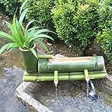 XAoSCd Asiatischer Handgefertigter Bambus-Gartenbrunnen Für Drinnen Und Draußen, Teich-Orient-Dekor (Länge + 65 cm)
