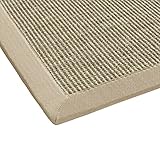 BODENMEISTER Sisal-Teppich modern hochwertige Bordüre Flachgewebe, und Größen, Variante: beige braun natur, 120x170