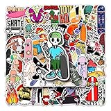 Skateboarding Stickers Skate Aufkleber 50 Stück Skateboard Graffiti Aufkleber Motorräder Fahrrad Snowboard Gepäck Laptop Auto Koffer für Kinder und Jugendliche Wasserdichte Vinyl Aufkleber