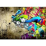 Runa Art Fototapete Graffiti Streetart 352 x 250 cm Vlies Tapeten XXL Moderne Wandtapete Wohnzimmer Schlafzimmer Bunt 9066011a