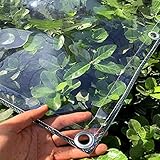 Strapazierfähige wasserdichte Abdeckplane, verdickter Regenschutz, weiche Kunststofffolie für Carports und Balkone, Sonnenschutz mit Ösen, 0,4 mm/400 g/m² (2,2 x 2,2 x 3 m)