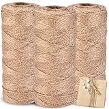 Cieex 300M Jute-Schnur, Natürliche Braun Juteschnur, 1.5mm Jute-Kordel für DIY Handwerk Bastelschnur Dekokordel Paketschnur Naturfaser Verpackung Bindegarn