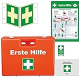 K.57 Vorteils-Set Erste-Hilfe-Koffer Pro, mit DIN 13169:2021-Füllung, Verbandblock, Aushang, Rettungszeichen, Sicherheitssiegel