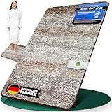 MOSSWANDERER® Badezimmerteppich [50x80] Badematte rutschfest – Luxus-Badteppich groß & waschbar | Hochwertiger Badvorleger für Badezimmer, Dusche & mehr | Minimalistisch-modern in braun-beige