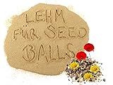 Lehmpulver für Seedballs inkl. heimischem Saatgut - Seedbombs Saatgutkugeln Samenbombe 300 gr & 1 kg (2000, Gramm)