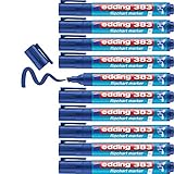 edding 383 Flipchart-Marker - blau - 10 Stifte - Keilspitze 1-5 mm - Stift zum Schreiben, Zeichnen und Markieren auf Flipcharts - Tinte schlägt nicht durch Papier - trocknet nicht aus - farbintensiv