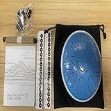 LEKATO 6 Zoll Zungentrommel, 11 Töne in C-Tonart Steel Tongue Drum mit Songbuch, Tragetasche, Trommelschlägeln, Mini-Handpan-Trommel-Percussion für Meditation, Geistheilung, Blau