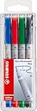 STABILO - Folienstift - OHPen universal - wasserlöslich fein - 4er Pack - grün, rot, blau, schwarz