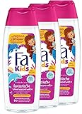 Fa Duschgel & Shampoo for Kids fantastische Unterwasserwelt (3x 250 ml), 2in1 Formel für Körper & Haar, mit Provitamin B5 ohne künstliche Farbstoffe und dem Duft nach süßer Beere
