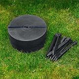 UNIGARDIA Flexible Rasenkante Kunststoff 10m mit 20 Kunststoffnägel - Höhe 13cm, Stärke 3mm - Raseneinfassung & Beeteinfassung aus stabilem Plastik - Leicht zu Verarbeiten, Schwarz mit Holzdekor