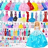 70-teiliges Puppenkleidungs-Geschenkset für 29,2 cm große Puppen & Barbie – 4 Hochzeitskleider, 2 Abendkleider, 8 modische Kleider, 6 lässige Outfits, 2 Badeanzüge, 10 Schuhe, 20 Accessoires, 18
