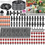 Garten BewässerungsSystem, Garten Bewässerung Kit, 50M+25M Bewässerungsrohre, Automatik Tröpfchenbewässerung Gartenbewässerung Misting Kühlsystem für Landschaft, Flower Bed und Terrasse Pflanzen