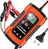 NWOUIIAY Batterie Ladegerät Auto 6A/12V Autobatterie Ladegeräte Intelligentes Erhaltungsladegerät Mit LCD-Bildschirm Autobatterie und Motorradbatterieladegerät