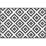 LICHENGTAI Outdoor Recyceltem Kunststoff Bodenmatte, Outdoor Teppich Flachgewebe Wendeteppich, Modern Designer Muster Teppich für Wohnzimmer Schlafzimmer Esszimme, Reversible Mats 50 x 80 cm