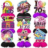Qpout 9pcs 70er Jahre Party Dekorationen Tisch Tafelaufsätze Zurück zu 70er Jahre Waben Tafelaufsätze Disco Fever Musik Tischaufsätze 70er Jahre Vintage Hip Hop Nostalgische Party der 1970er Jahre