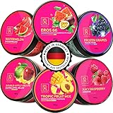 M. ROSENFELD Aromasteine Frische Aroma - 6 Steine Set Mit Liquid - Aromasteine Wie Doppelapfel Deluxe, Wassermelone, Traube Minze, Mango - Pfirsich - Ananas, Himbeere, Eros 69