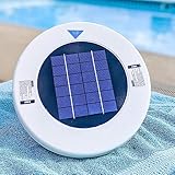 Solar Schwimmbadonisator und automatischer Reiniger für oberirdischen Einbaupool Algen eliminieren Kupferwasserisierer 85% weniger Chlor schwimmend mit Bürste, erleben Sie kristallklares Wasser