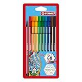 STABILO - Premium-Filzstift - Pen 68-10er Pack - mit 10 verschiedenen Farben