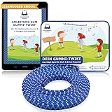 HELDENGUT® Gummitwist Mädchen [inkl. 30 Hüpf-Spiele] - Tolles Outdoor Spiel für Kinder als Gartenspielzeug & zum Schulanfang in der Schultüte als Mädchen Geschenk 7 Jahre oder 5, 6, 8, 9 Jahre