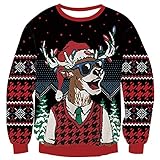 TUONROAD Weihnachtspullover Damen Herren Hässliche Xmas Pullover Unisex Feinstrick Strickpullover Christmas Sweater Jumper für Weihnachtsparty L