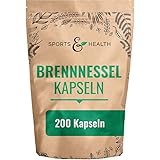 Brennnessel Kapseln - 200 Kapseln - Hochdosiert 900mg pro Tagesdosierung - Vegan - Ohne Zusatzstoffe – Brennessel