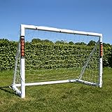 Amazon Exklusives Football Flick Tor – Allwetter – 70 mm extra Dickes uPVC – Fußballtor für Garten, integriertes Verriegelungssystem, 4 Größen (6 x 4, 8 x 4, 8 x 6, 12 x 6), Weiß