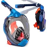 Retoo Schnorchelmaske Tauchermaske Vollmaske für Erwachsene und Kinder L XL Technologie Anti-Fog, Anti-Leck, Vollgesichtsmaske mit 180° Sichtfeld, Taucherbrille mit Kamerahaltung, Schnorchelset