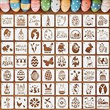 Augshy Schablonen Ostern, 56 Stück Plätzchen Deko Backen Ostern 7.6 CM Feiertags Schablonen Oster Malschablonen Set für Scrapbooking Zeichnen Wand Boden Dekor DIY Steinmalerei Kunstprojekte