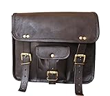 american blue Echtes Leder Motorrad Werkzeugtasche Braun Lenker Sissy Bar Reisetasche Fahrrad Satteltasche Pannier, rollender Stil Sattel Schwarze Farbe