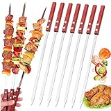 Schaschlikspieße, ACTOYS 10 Stück Grillspieße Edelstahl, Adana Spieße, Flache Schaschlikspieße Edelstahl, Spiesse Grill, für Grillpartys im Freien und im Garten(40cm)