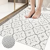 Duschmatte rutschfest 80x80 cm Duscheinlage rutschfest Duschmatte mit Fliesenmuster Weich Komfort PVC Antirutschmatte dusche mit Ablauflöchern,Hohe Wasserdurchlässigkeit,für Nassbereiche