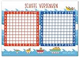 Sophies Kartenwelt Schiffe Versenken Block - 50 Blatt Spielblock - Reisespiel für Jungen und Mädchen aus Papier - Das Flottenmanöver Mitbringspiel