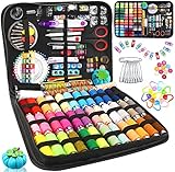 TWBEST 304pcs Nähset,Nähzubehör Set,Sewing Kit,43 Spulen Garn,Nähzeug für Zuhause mit Tragetasche,Premium Großformat Nähset für Anfänger,Kinder,Reisen,Camping und Familien (304)