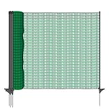 VOSS.farming 20m Gartennetz, Universal Begrenzungszaun, 80cm, 12 Pfähle, dunkelgrün, Hundezaun Campingzaun Beetschutz