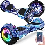 Retoo Hoverboards 6,5 Zoll Self Balance Hoverboard Smart Hover Board mit Bluetooth für Kinder Jugendliche und Erwachsen Elektro Scooter LED Leuchten Hoverkart Lautsprecher 2 x 250 Watt Motor Geschenk