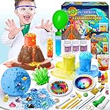 UNGLINGA 50+ Wissenschaft Experimente Kit für Kinder, STEM Aktivitäten Spielzeug Geschenke für Jungen Mädchen Chemie Set, Edelstein Ausgrabung, Vulkan