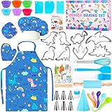 BEYAOBN Chef-Set Koch-und Backset für Kinder, Backset Küchenspielzeug Set Rollenspiele mit Schürzen, Kochmützen, Topfhandschuhe Einhornmuster Kinderkoch, Kinderküche Geschenk Kinder ab 3-12