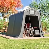 9,3 m³ Garagenzelt (183 x 245 x 217 cm), Carport wasserdicht mit Belüftungsöffnungen und Heringen, Lagerzelt für Fahrräder, Gartengeräte, Motorräder, Zeltgarage für Gärten, Terrassen (213x366x225cm)