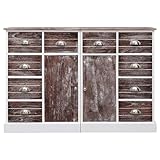 Eleganz Sideboard mit 10 Schubladen | Wohnzimmermöbel-Set aus Holz | Stilvolles & Praktisches Schubladenschrank für Wohnzimmer | 113x30x79 cm | Braun