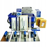 Fliesenwaschset 20l Fliesenleger Waschbox 15-tlg -Waschset enthält Doppelrolle - Fliesenwaschbrett - Fugenbrett - 3 x Fliesenschwamm -3 x Glättekelle gezahnt - Glättkelle Rundzahnung