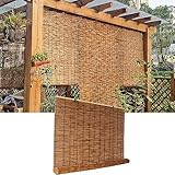 Natürlicher Bambus-Sichtschutz für Privatsphäre, Windschutz, Garten, Moskitonetz, 100 x 200 cm, dekorative Barriere für Balkon, Terrasse und Terrasse