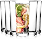 RRMMAN Gläser-Set, 326 ml, Wasserglas für Küche, klare hohe Glasbecher, niedliche Cocktailgläser, bleifreie Wassergläser, Bargläser für Mojito-Getränke und Mischgetränke, 6 Stück